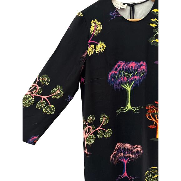 Stella McCarrney Multicolor Psychedelic Trees Shift Dress Size Medium (EU 40) - Picture 9 of 11